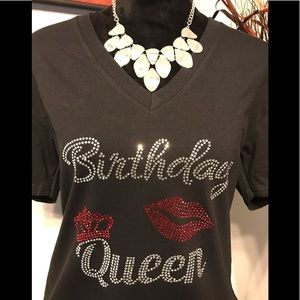 Birthday Queen Rhinestone/Bling T-shirt.